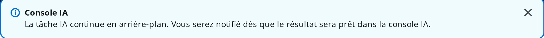 Message de DrBook confirmant que la correction de texte continue en arrière-plan
